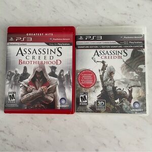 Assassin’s Creed 3 and Brotherhood for Playstation 3 PS3 (Physical copy, BUNDLE)